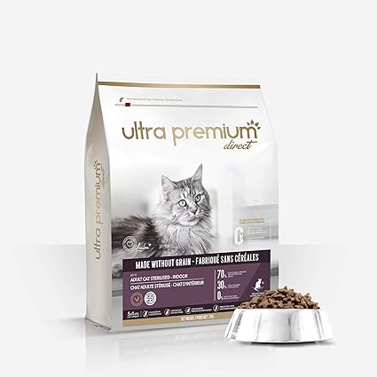 Ultra Premium Direct Croquettes Sans Céréales Pour Chats Adultes Stérilisés Ou Dintérieur 3kg