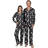 KOMEIANA Satin Christmas Pajamas for Adult Women Men Button Down Pjs Couples Pijamas Matching Sets Sleepwear Loungewear