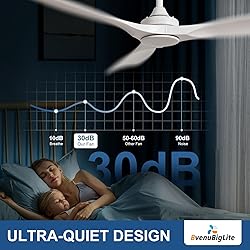 BvenuBigLite Ceiling Fan Without Light: 52 Inch
