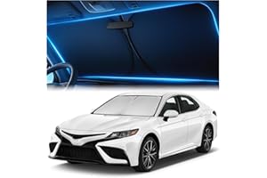 MAGNELEX Windshield Sunshade for Toyota Camry 2018-2024 LE/XLE/SE/XSE/Hybrid - No-Light-Pass Technology, Mirror Cut-Out, Blocks 99% UV Rays, Fade-Resistant, Easy-Fold Camry Windshield Sun Shade