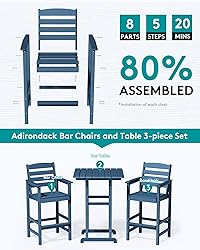SERWALL 4 Pieces Outdoor Patio Bar Set with 9ft