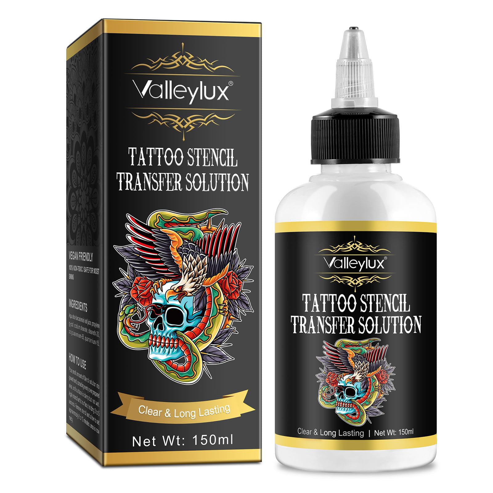 Tattoo Stencil Transfer Gel, Stencils Gel for Tattooing, Tattoos Primer Stuff Stencil Transfer Cream Liquid Fresh tattoo Skin Solution Tattoo Supplies - Safe & Long-Lasting, 5.1 Fl Oz
