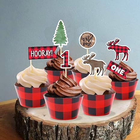 lumberjack baby shower cake topper