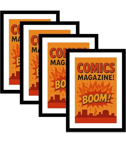HEYTUYA 4 Pack Comic Book Frame Display up to 6 3/4 x 10 1 HEYTUYA 4 Pack Comic Book Frame Display up to 6 3/4 x 10 1