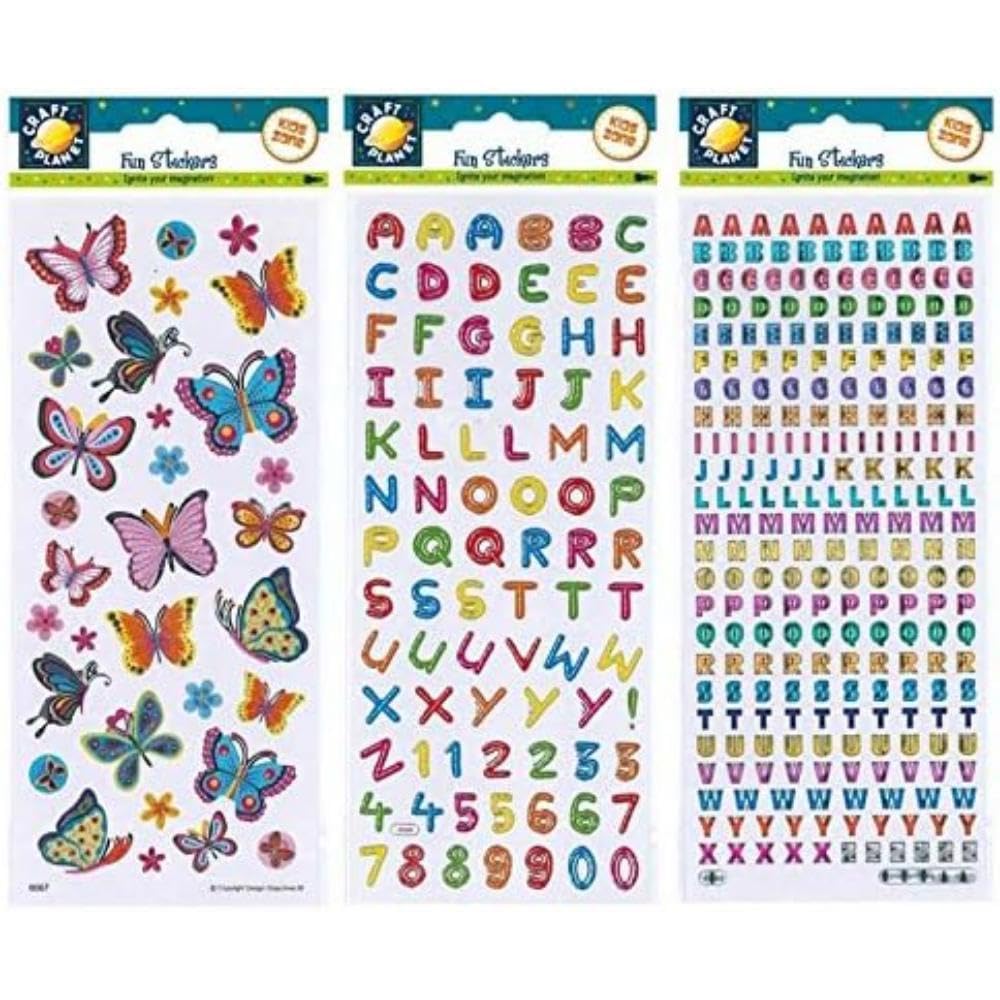 Craft Planet Fun Stickers, Funky Stars, for Young Crafters, Posters, Card Making, Scrapbooking, Party Bag Fillers, Book, Reward Chart, Invites, Craft Supplies