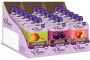 Plum Organics | Stage 1 | Organic Baby Food Meals [4+ Months] | Variety Pack | 3.5 Ounce Pouch (Pack Of 18) Packaging May Vary