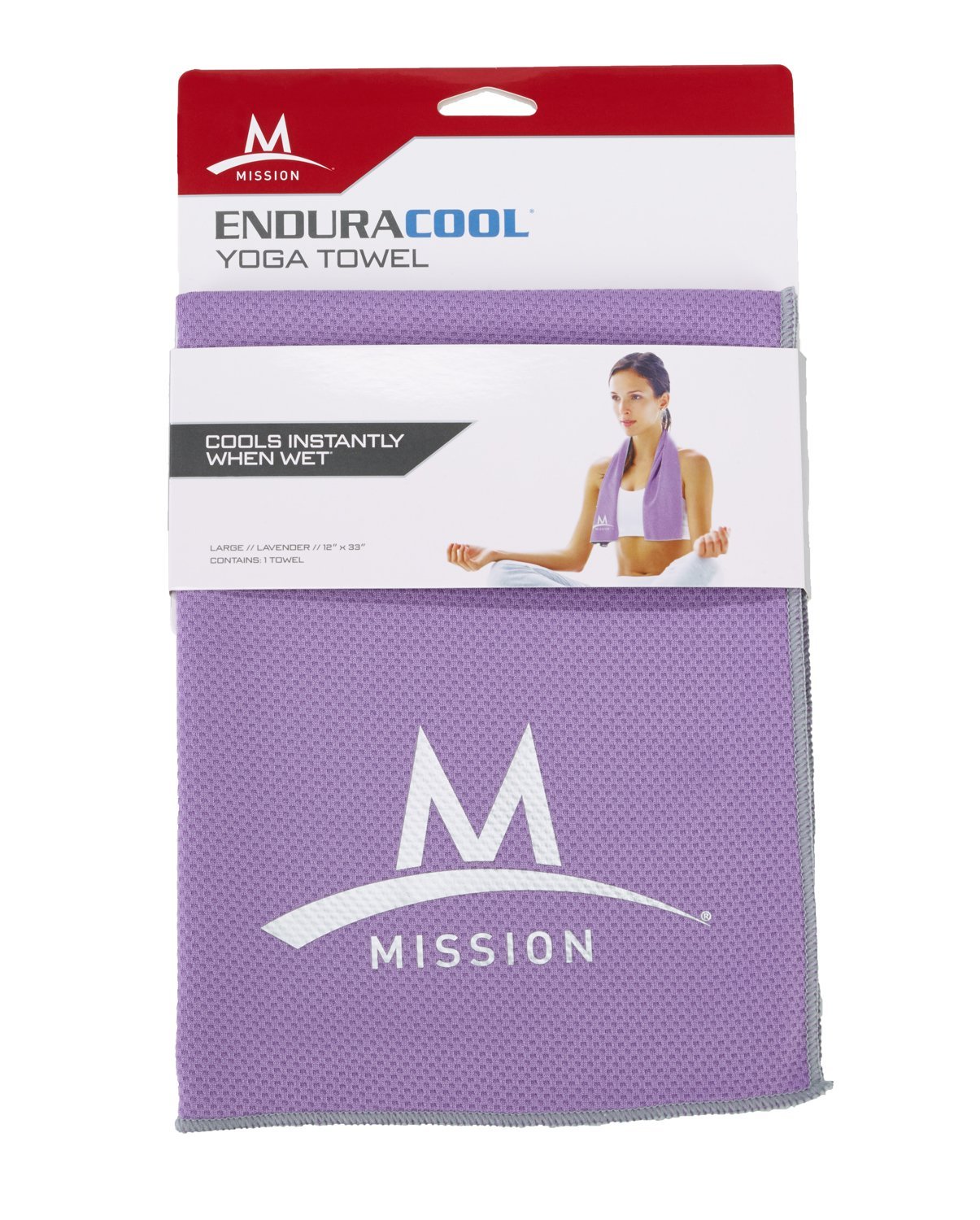 Mission EnduraCool Large Towel, Men's, Tech Knit Towel, Lavender, Large
