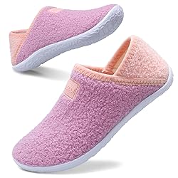 Fuzzy House Slippers for Women Men Indoor Closed