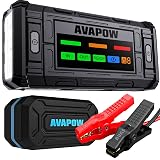 AVAPOW TJ18 5000A Battery Jump Starter Portable with 4" HD Display PD 18W Fast Charging,12V Jump Box, Car Battery Jump Starter for 8.0L Gas & Diesel Engines