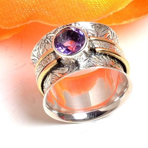 Spinner Ring Mondstein Band Ringe 925 Sterling Silber Ringe Breite Fusion Band Fur Frauen Spinning Ring Geschenk Ring Meditationsring Angst Ring Sorgen Ring Edelstein Option Verfugbar Amazon De Handmade