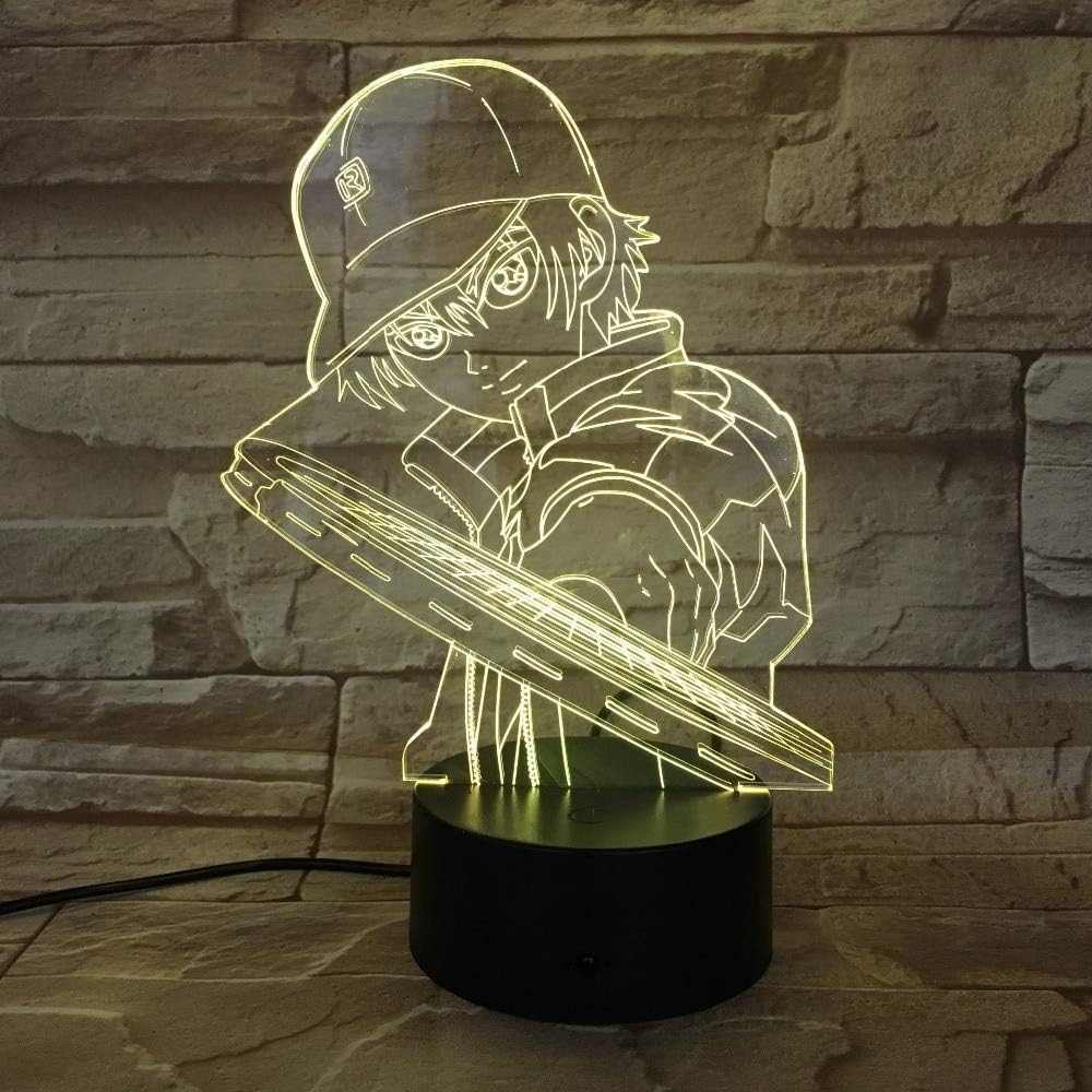 Night Light Tennis Prince Cartoon Movie Led Lamp Illusion Holiday Christmas Gift 7 Colors Night Light Birthday Party Decor