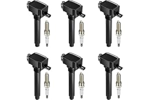 BDFHYK Ignition Coil Pack UF648 and Iridium Spark Plug 97390 Compatible with Jeep Grand Cherokee 2011-2015 Jeep Wrangler Dodge Charger Grand Caravan 2016 Chrysler 200 300 Jeep Coil Pack 3.6L Set of 6