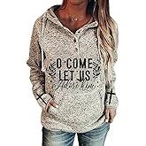 Akivide Womens Blessed Jesus Cross Hoodie Long Sleeve Pullover Drawstring Hooded Sweatshirts Plus Size Faith Shirt
