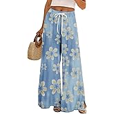 Dress Pants Women Petite High Waisted Wide Leg Summer Beach Vacation Women's Pants Boho Lounge Casual Palazzo Trousers