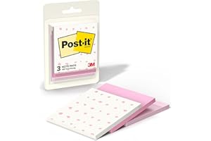 Post-it Polished Patterns Sticky Notes, Bubble Blush Design Featuring 1 Dot Pattern, 1 Positively Pink, and 1 Pink Salt Stick