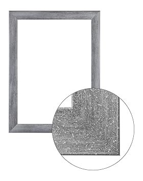 FramoLUXUS 80 cm x 120 cm MDF Holz Bilderrahmen in Farbe Grau gewischt