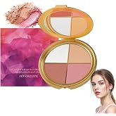 Eye &amp; Cheek Palette- Eyeshadow and Highlighter Makeup, Highlighting Eye &amp; Cheek Palette, Makeup Palettes Contour Kit, 4-in-1 Highlight ShadesMakeup, Defining the Face