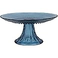 Fortessa Jupiter Beaded Hobnail Glass, 8.5 Inch Mini Cake/Cupcake Stand, Cornflower Blue