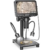 Elikliv Coin Microscope with Weighing Scale, Digital Magnifier 8+2 Lights | 4.3" Screen, 0.1s Fast Reading, Camera &amp; Video, USB PC View, Jewelry Magnifying Glass, Coin Collection Supply For Error Coins