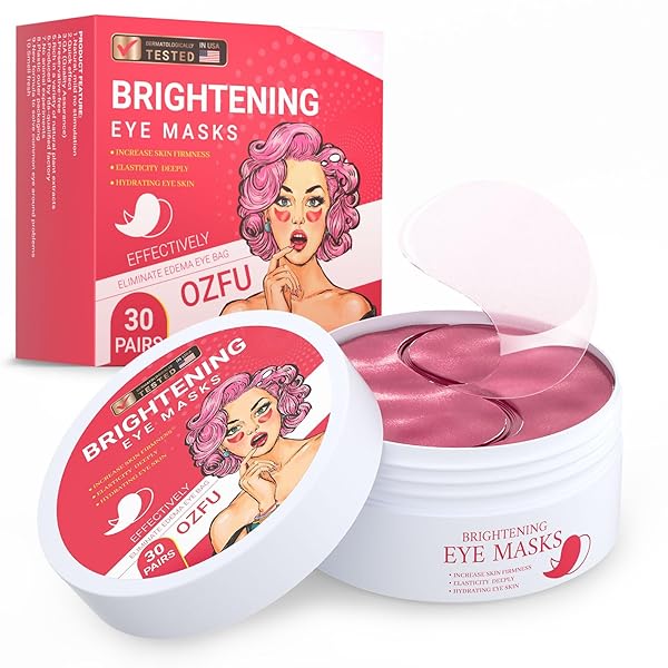 OZFU UNDER EYE PATCHES (30 PAIRS), EYE MASK FOR PUFFY EYES, DARK CIRCLES,BAGS AND WRINKLES WITH COLLAGEN,RELIEVES PRESSURE AND REDUCES WRINKLES