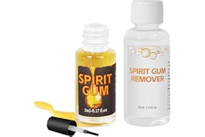VPCRT6 Halloween Spirit Gum & Remover Combo Kit, Spirit Gum + SFX Makeup Remover, Professional Prosthetic Make Up Glue for Halloween, Cosplay, Special FX, Stage