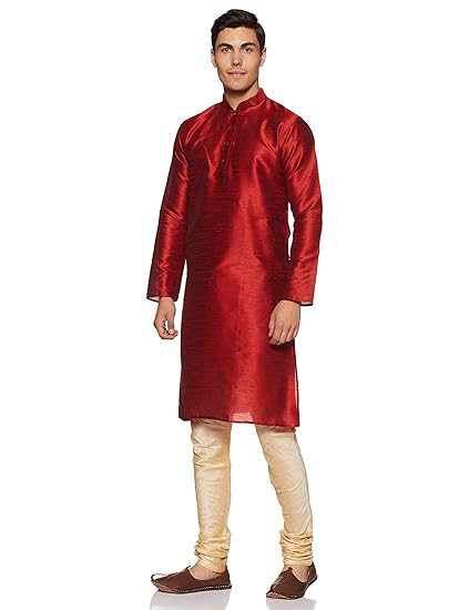 Men's Kurta (SKURTA_412_RD_XL_red_X-Large)