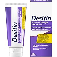 Desitin Maximum Strength Baby Diaper Rash Cream, 40% Zinc Oxide to Help Treat, Heal, and Prevent Diaper Rash, Hypoallergenic,