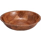 Winco WWB-16 Wooden Woven Salad Bowl, 16-Inch Brown