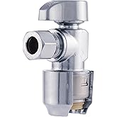 SharkBite Max 1/2 x 3/8 Inch Compression Angle Stop Valve, Quarter Turn, Push to Connect Brass Plumbing Fitting, PEX Pipe, Co