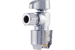 SharkBite Max 1/2 x 3/8 Inch Compression Angle Stop Valve, Quarter Turn, Push to Connect Brass Plumbing Fitting, PEX Pipe, Copper, CPVC, PE-RT, HDPE, UR23036