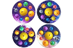Kluyuexin Planet Simple Bubble Dimple Fidget Popper, Planets for Kids Solar System Toys, Simple Bubble Dimple Fidget Toys for Kids Stress Relief Anti-Anxiety ADHD (4pcs)