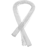 CALLARON Silver Sequin Necklace Scarf Lightweight Metallic Thin Tie Shawl for Women Evening Party Beach Wear Fashion Accessory 63In