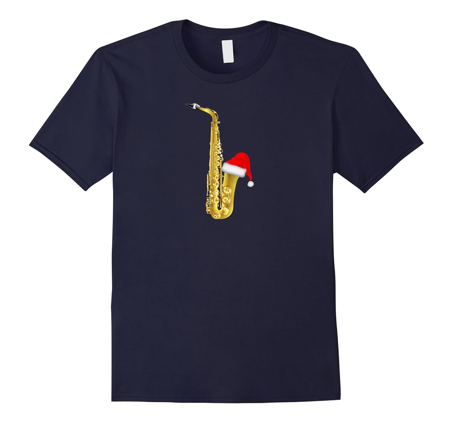 Christmas Musical Santa Hat Saxophone T-Shirt Shirt-ANZ