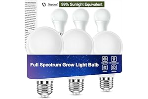 Neporal Grow Light Bulbs 9W, Grow Lights for Indoor Plants Full Spectrum, A19 Bulb Plant Light Bulbs E26 Base, Light for Seed