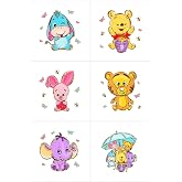 UNIQUE Winnie Fabric Panel Set (6 Panels, 12x12 in Each), Quilting Panels, Baby Quilt Panels, Cotton Baby Panels, Blanket Panel, Cotton Fabric Panels for Quilting