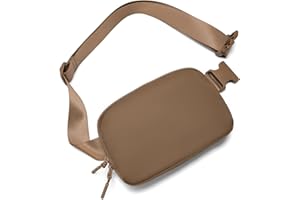 GITUS Belt Bag Fanny Pack Crossbody Bags for Women Two-Way Zip Closure Fashion Waist Packs with Adjustable Strap Teen Girl Gifts Trendy Stuff Gifts for Women Teenage Girls (Dark Brown)