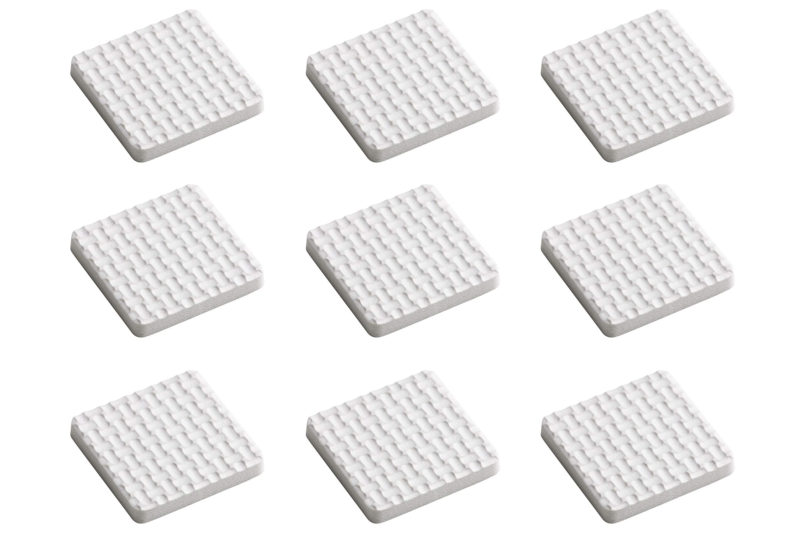 Metafranc 645706 Self-Adhesive White Pack of 9 Shock Absorbing & Noise Reducing Furniture Glides Set for Sensitive Floor-Friendly EVA Rubber Pads, 28 x 28 mm (9 Stück)