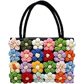 SUKUTU Women Small Flower Handwoven Crossbody Handbag Cute Multicolored Purse Bag Cotton Crochet Shoulder Bag | Small, Flower, Handwoven, Cute, Bag, Cotton, Crochet