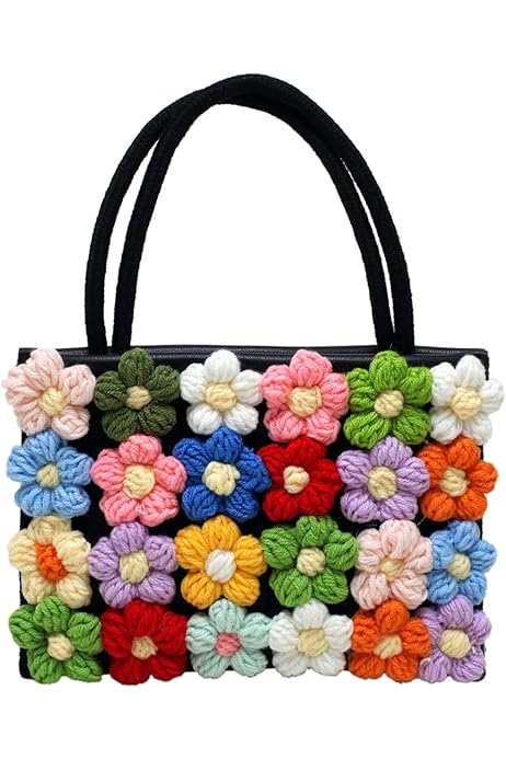 Clutch Colores Bolso De Mano Tejido Con Bloque De Color Cierre