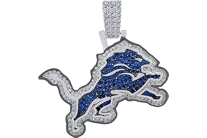 GLD Officially licensed NFL Sports Team Logo Pendant - Gold Plated Iced Out Football Necklace Charm