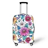 Doojoayie Flowers Luggage Cover Colorful Baggage