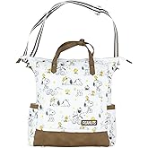INTIMO Peanuts Convertible Totepack Snoopy and Woodstock Backpack with Carrying Handles and Shoulder Strap Faux Leather Bottom Bag 16"