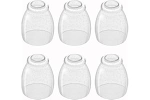 MIAOMEIO 3 Pack Glass Lamp Shade for Lighting Fixture, Seeded Bubble Wine Cup Glass Shade Replacement Cone for Chandelier Pendant Light Wall Sconce 1-5/8 Inch Fitter (6 Pack Clear Seeded Glass)