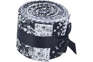 Milageto 20Pcs 2.4 inch Jelly Fabric Roll Floral Precut Craft Sewing Supplies Fabric Sets, 2.4 x 39 Inches Roll up Patchwork 