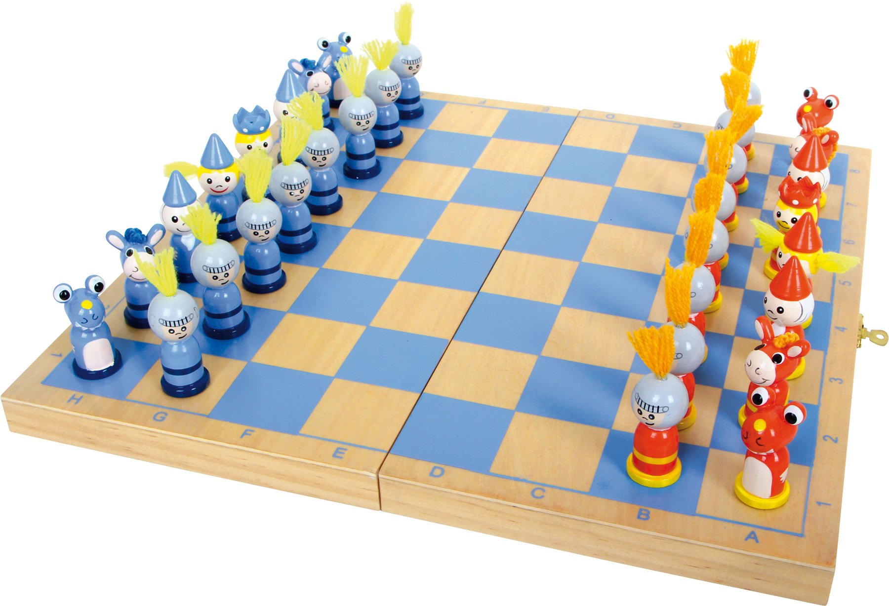 small foot 6084 childrens chess set "Knights Tournament" made of wood, travel game with 32 medival chess pieces made of wood