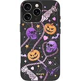 SCORPIFY for iPhone 16 Pro Max Case [Compatible with MagSafe] with Gothic Halloween Haunted Pumpkin, Cute Cosmic Orange Magnetic Phone Cover for Women Girls, Pink Purple Glitter Sparkle Gold Bumper