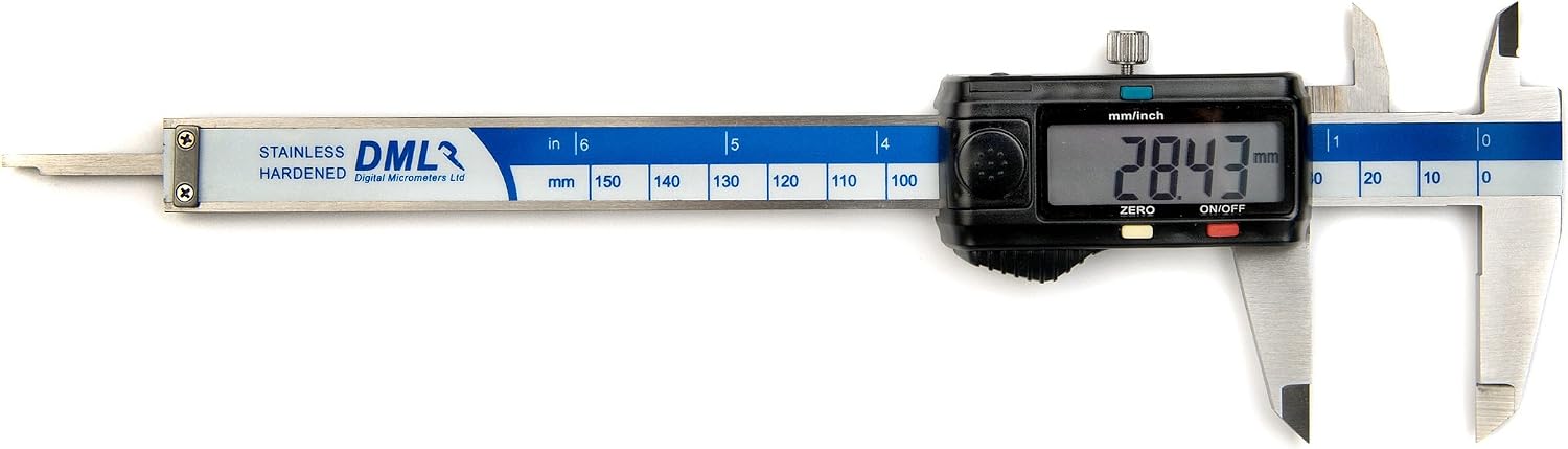 DML Left Handed 150mm 6" Inch Digital Vernier Caliper 12 Months Warranty, Black & Silver - Image 4