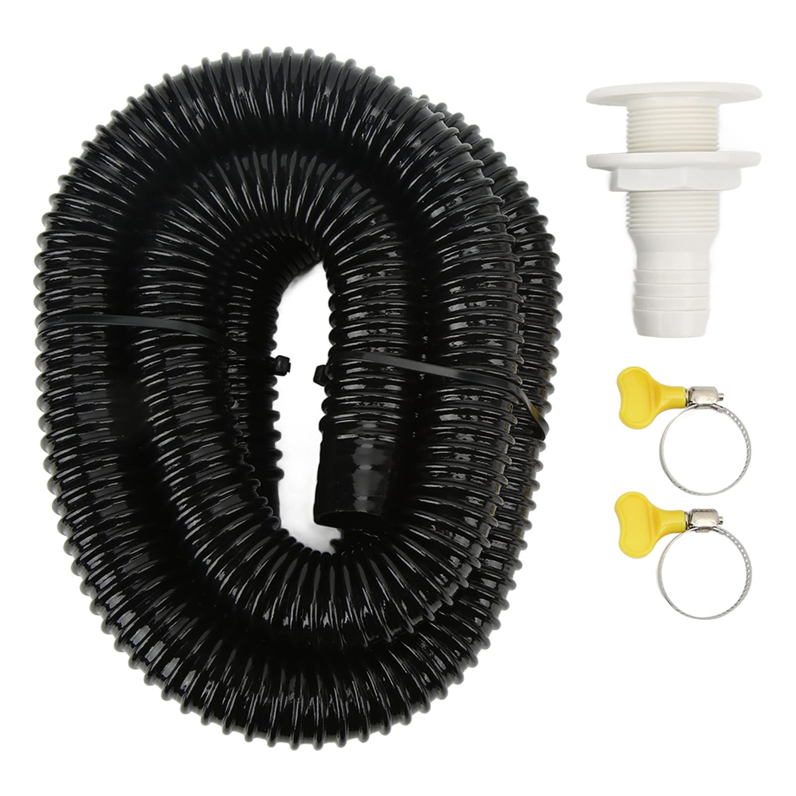 Buachois Sealproof Bilge Pump Hose, Marine Bilge Pump Plumbing Kit with Hose Clamps Thru Hull Hose Pipe for Bilge Pump for Boats Yachts RVs(1-1/8 inch black 29mm)