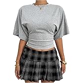 Verdusa Women's Summer Cinched Waist Tops Going Out Half Sleeve T Shirts
