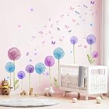 Tarklanda Glow Dandelion Wall Stickers 3 Sheets Blue Purple Night Glow view 6